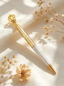 Custom Engraved Personalized Quicksand Ballpoint Pen, Custom Ballpoint Pen, Anniversary Gift, Bridesmaid Gift, Wedding Gift, Valentine's Day Gift - Round - View 4