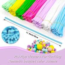 Tallos de chenilla suaves y flexibles con pompones, limpiapipas de colores mezclados para manualidades DIY, diseñados para uso artístico profesional - Serie Amarilla - Ver 2