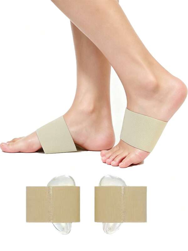 1 Pair Elastic Arch Support Sleeve With Built-In Gel Cushion, Breathable Foot Arch Cushion Sleeve For Walking Sports Daily Wear