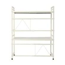 Microwave Shelf,3 Tier Extendable Microwave Oven Rack Shelf With 8 Hanging Hooks Microwave Stand With Storage For Kitchen Counter Organiser 39-65cm Microwave Stand - Default - View 5