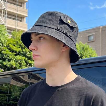 European And American New Style Washed Distressed Bucket Hat Men's Casual Outdoor Sports Hiking Hat Women's Minimalist Sun Hat