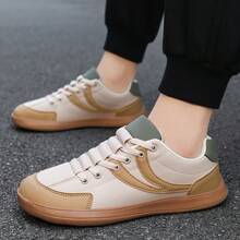 New Wide Toe Box Couple Flat Lace-Up Lightweight Comfortable Running Casual Fitness Sports Shoes - 502 Khaki - View 3
