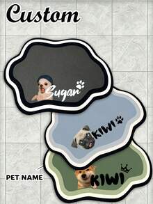 1pc Customized Super Absorbent Dog Food Mat, Can Print Name, Personalized Pet Food Mat, Personalized Dog Mat (Using Pet Name), Personalized Dog Feeding Mat, Customized Dog Bowl Mat, Customized Dog Food Mat (Can Print Name) - Made Of Thick, Non-Slip, Absorbent Diatomaceous Earth Material, It's The Perfect Gift For Your Beloved Pet. - Multicolor - View 7
