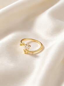 1 buah Cincin Terbuka Bintang Lima Bersudut Lucu dan Modis, Cincin 3D Unik dan Istimewa, Cocok untuk Pemakaian Sehari-hari, Aksesori Perhiasan, Hadiah Festival Musik, Hadiah Ulang Tahun untuk Teman - Yellow Gold - View 7