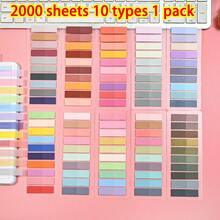 2000pcs Self-Adhesive Labels, 10 Styles Transparent Bookmarks, Colored Sticky Notes And Self-Adhesive Labels - Suitable For School, Office And Books School Supplies - one-size - View 13