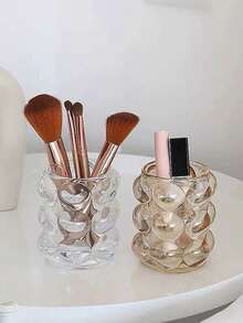 Simple "In Style" Creative Round Glass Makeup Brush Storage Brush Bucket Table Decoration Candle Holder Candle Cup - Multicolor - View 8