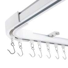 RibasuBB Ceiling Curtain Track Set, Aluminum Alloy, 12-18 Ft, Heavy Duty Bendable Rail For Room Divider, White - one-size - View 2