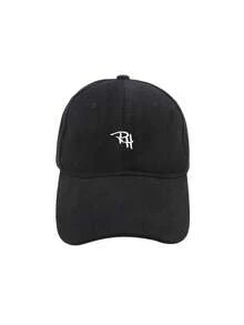 中性 RH 字母刺繡棒球帽 極簡純色彎帽簷老爹帽 可調節輕量休閒街頭風配件 運動遮陽帽 適合日常戶外旅行使用 - 彩色 - 查看 18