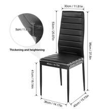 Dining Table And Chairs Set 6, Extendable Table With 4 Faux Leather Chairs For Dining Room, Kitchen,4-6 Seater Room Set - Gray Table + 6 Black PU Chairs - View 5