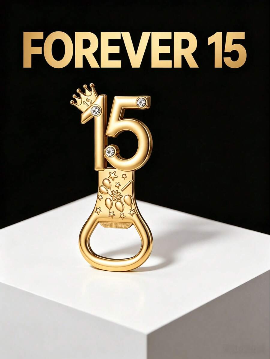 24pcs Gold 15 Inch Bottle Opener Set, Suitable For 15th Birthday Gift, Birthday Party Favor, Anniversary Gift, Wedding Souvenir And Guest Return Gift, Valentine's Day Gift, Kitchen And Bar Supplies, Party Favor - Simple Bottle Opener - View 1