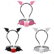 2pcs/Set Halloween Black Bat Headband, Atmospheric Party Costume Accessory, Photo Prop - Multicolor - View 4