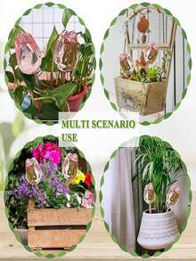 5 pièces Globes d'arrosage automatique en forme de tulipe avec buses de goutte-à-goutte lent. Parfait pour les plantes en pot d'intérieur & d'extérieur et les paniers suspendus. Fournitures de jardin à faible entretien, décoration intérieure idéale et cadeaux de fête pour Thanksgiving et Noël.Articles de jardin - Multicolore - Voir 6
