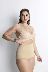 Slumbrini 1 件女式高腰无缝塑身衣，腰部训练器，提臀器，瘦身塑身衣，大码适用 - 杏色 - 查看 4