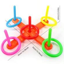 Children's Cross Ring Toss Toy, Parent-Child Interactive Throwing Game, Indoor/Outdoor Educational Sensory Training Ring Toss, Children's Party Game Ring Toss Toy, Birthday Party Interactive Prop - Multicolor - View 5