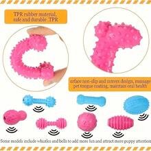 3pcs Random Style Small Dog & Puppy Chew Toys, Durable Rubber Toys For Teeth Development And Cleaning, Boredom Relief Self-Entertainment Pet Toy Set - Multicolor - View 5