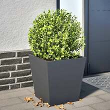 vidaXL Plant Pot, Flower Pot With Base, Planter Box, Plant Pot For Garden, Balcony, Terrace, Flower Pot, Plant Container, Flower Box, Anthracite - Charcoal Gray - View 1