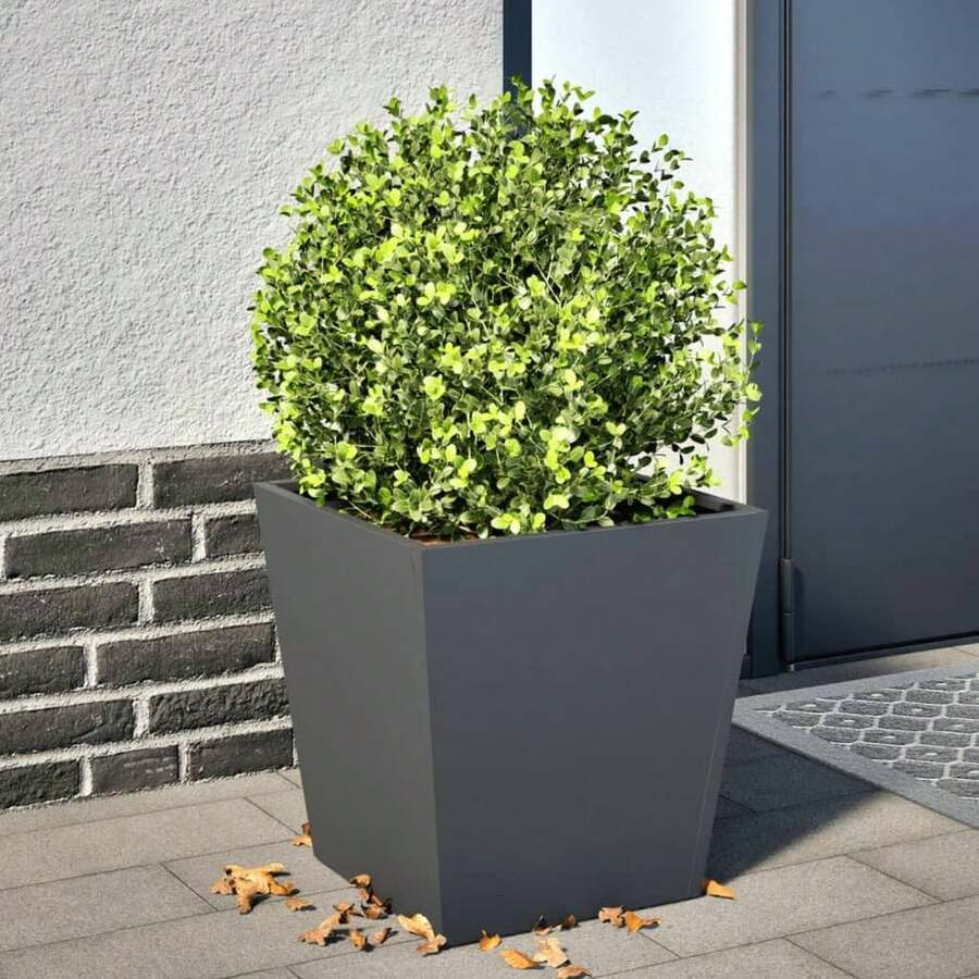 vidaXL Plant Pot, Flower Pot With Base, Planter Box, Plant Pot For Garden, Balcony, Terrace, Flower Pot, Plant Container, Flower Box, Anthracite - Charcoal Gray - View 1