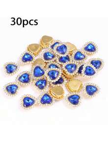 30pcs/Set Colorful Heart Rhinestone DIY Accessories, Random Color - Multicolor - View 17