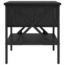 Comodino Villeneuve con cassetto, rovere nero, 40 x 42 x 45 cm - nero - Visualizzare 7