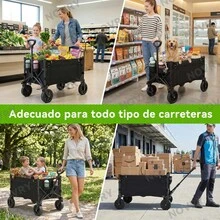 Folding Shopping Cart With Wheels For Camping - A - View 5