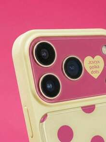 ShellaStory Polka Dot Cute Simple Pink Polka Dots Candy Color Phone Case Compatible With IPhone 17 Pro Max 17 Pro 17 16 Pro Max 16 Pro 16 15 Pro Max 15 Pro Max 15 Pro 15 14 Pro Max 14 Pro 14 Lovely Glossy Jelly Color Anti-Drop Back Cover - Yellow - View 3