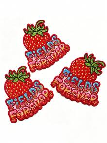 1 buah/2 buah/3 buah/4 buah Patch Stroberi Unik Musik Fields Forever Bordir Tempel Setrika - MultiWarna - View 12