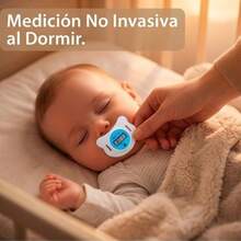 Termómetro Digital Para Bebes en forma de Chupón Inteligente para Niños y Niñas en grados Celcius, chupete para tomar la temperatura corporal fácil de usar, fiebre, calentura - Blanco - Ver 2