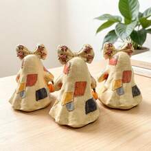 Cute Halloween Ghost Figurine, 4 Inch Mini Resin Patchwork Ghost With Pumpkin Basket, Rustic Autumn Desktop Decor, Suitable For High Towers, Roof Racks And Desks, Cute Christmas Ghost Figurine - Patchwork Ghost - View 6