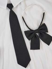 Women's Classic Solid Color Knotless Tie, JK Style Teamwork Neckwear, Girls Student Cute Bow Tie, Preppy Style Teenager Necktie - Multicolor - View 10