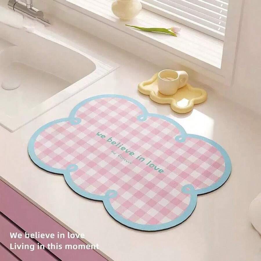 1pc,Kitchen Draining Mat Household Dining Table Mat Absorbent Mat Countertop Tableware No-Wash Dining Table Mat Bowl And Plate Drying Mat