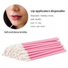 Disposable Lip Brush Wands - Lint-Free Lip Gloss And Lipstick Applicator For Makeup, 50/100/200/400/600/800/1000 Count - Pink - View 3
