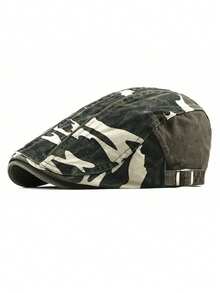 Camouflage Beret Hat Unisex Autumn/Winter New Fashion Washed Baseball Cap Outdoor Commute Forward Cap - Camouflage Stripes - View 12