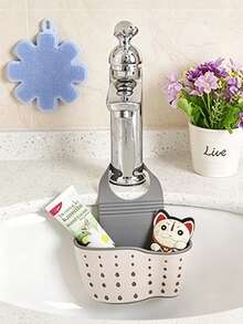 1pc Sink Hanging Strainer Basket With Adjustable Strap, Can Be Used To Hold Sponges, Also As Faucet Hanging Basket Or Kitchen Storage Bag, Kitchen Decor, Kitchen Accessories, Home Decor, Home Accessories, Kitchen Storage Organizer - Upgraded Version - View 6