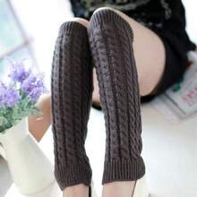 1 Pair Thick Knitted Knitted Leg Warmers With Floral Pattern, Warm And Cozy For Boots - Multicolor - View 4