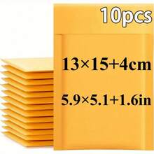 2/5/10/20pcs Yellow Kraft Bubble Mailers, Self Seal Padded Envelopes, Waterproof Shockproof Shipping Bags For Small Business - Yellow - View 15