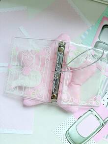 M5 Pink Rose Gate A6 6-Ring Transparent Loose-Leaf Notebook, Sampul Buku Catatan Loose-Leaf Motif Bunga Lucu dengan Halaman Dalam Dekoratif, Perencana Scrapbook Gaya Jepang yang Imut, Cocok untuk Catatan Harian - A - View 6