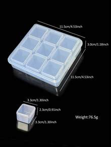 10PCS/16PCS/31PCS Large Capacity Nail Art Accessories Rhinestone Storage Box, Detachable Single Compartment Jewelry Accessories Storage Display Box, Multi-Grid Visible Nail Art Rhinestone Decoration Storage Display Box - Clear - View 6