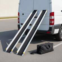 [Free Shipping] 7' Telescoping Mobility Slopes 2-Pack For Porch Stairs  Curbs, Length Adjustable Aluminum Alloy Retractable Design With Carrying Bag-XY607871 - 1 - View 1