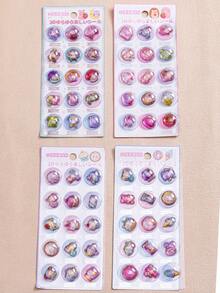 彩色 3D 環氧樹脂貼紙，可愛動物圖案，防水、可重複使用、可重新定位且自黏。高品質樹脂貼花，非常適合裝飾智慧型手機、手機殼、筆記型電腦、平板電腦和文具（筆記本、計畫本、日記本、剪貼簿）。 - 多色[款式/底卡隨機] - 查看 5