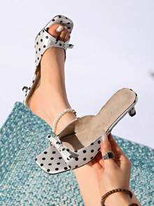 2026 Spring/Summer New Women's Mule Style High Heel Sandals - Beige - View 4