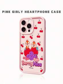 Miniso 1pc New Creative Cartoon Character Phone Case, Compatible With Disney Authorized Mickey, Minnie, Donald Duck, Strawberry Bear, Dumbo, Tigger, Pluto, Daisy, Stitch, Compatible With Apple IPhone 17 Pro Max/Air, 16, 11/12/13/14 Plus, XR, 7/8 Plus, 15 Pro Max, Thick Anti-Drop Protection - Pink - View 2