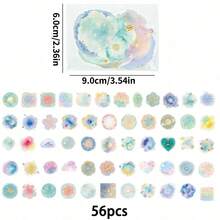 56pcs Watercolor Dreamy Galaxy Planet PET Transparent Stickers For Student Planner Diary Notebook Decoration - T01042781 - View 11