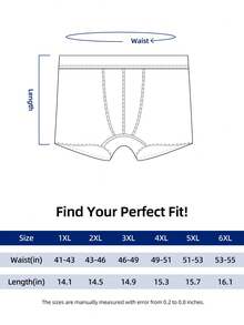 3 件/包 Norcotton 男女通用加大码纯色纯棉平角内裤 - 有 1XL、2XL、3XL、4XL、5XL、6XL 尺码可选 - 彩色 - 查看 2