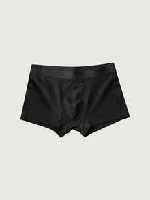 4pcs Black Cotton Men's Breathable Boxer Briefs Underwear - Black - View 3