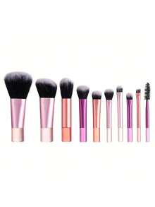 10pcs Multi-Color Mini Makeup Brush Set, Foundation Brush, Contour Brush, Blush Brush, Highlighter Brush, Eyeshadow Brush, Brow Brush, Lip Brush, Professional Makeup Tools, Multi-Function Makeup Brushes - Multicolor - View 5