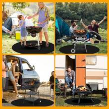 36" Fire Pit Mat For Bonfire, Double-Sided Fireproof Under Grill Mat Deck Patio Protector Pad, Round BBQ Mat For Accessories, Easy To Clean, Reusable - Size - View 5