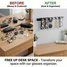 Eyewear Storage Rack, Heavy Duty Wall-Mounted Glasses Organizer, Space-Saving Eyewear Display Stand | Black Powder Coated, Suitable For Entryway And Closet - Multicolor - View 4