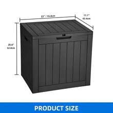 31 Gallon Weatherproof Resin Deck Box, Lockable Outdoor Storage Container, Heavy-Duty Patio Organizer For Cushions, Garden Tools, Poolside Supplies And Sports Gear, Black - Black - View 6