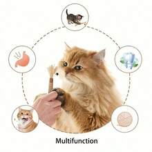 1/3/8pcs Cat Toy Set, Indoor Cat Teething & Chewing Sticks, Interactive Boredom Relief & Furniture Protection Cat Toys, Natural Teething Toys Suitable For Kittens And Adult Cats - Multicolor - View 8