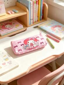 SANRIO 1件裝時尚三麗鷗主題鉛筆盒（可選 Kuromi、My Melody 或 Cinnamoroll），防水 PU 卡通文具收納盒，大容量收納整理盒，適合節日派對禮物 - 多色 - 查看 5